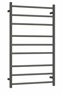 Heated Towel Rail Gun Metal Round 9 Bar Dual