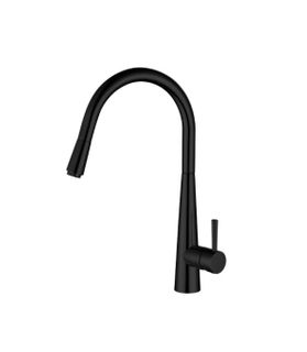 KASPER PULL OUT KITCHEN MIXER ELECTROPLATED MATT BLACK