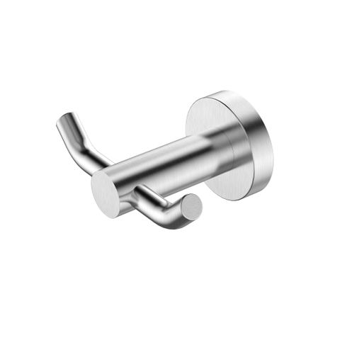 Star Brushed Chrome Robe Hook Double