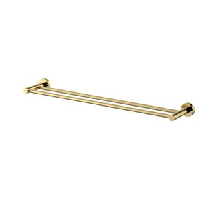 Star PVD Polished Brass Double Towel Rail 600mm