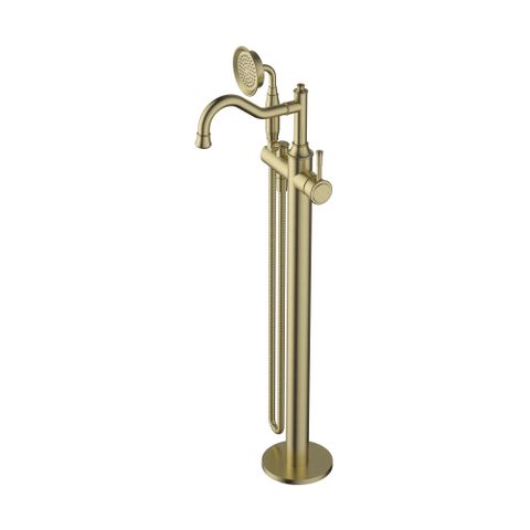 Montpellier Freestanding Bath Mixer With Handshower Pvd Brushed Bronze