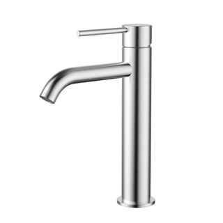 Star Mini Mid Rise Basin Mixer Curved Spout Electroplated Brushed Chrome