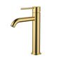 Star Mini Mid Rise Basin Mixer Curved Spout Pvd Polished Brass