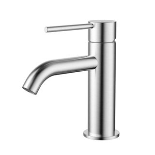 Star Mini Basin Mixer Curved Spout Electroplated Brushed Chrome