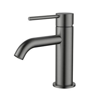 Star Mini Basin Mixer Curved Spout Electroplated Gunmetal