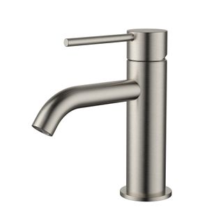 Star Mini Basin Mixer Curved Spout Pvd Brushed Nickel