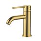 Star Mini Basin Mixer Curved Spout Pvd Polished Brass