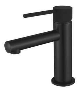 Star Mini Basin Mixer With Knurled Handle Electroplated Matt Black