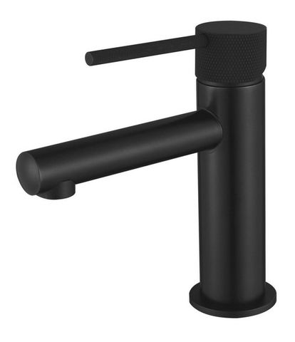 Star Mini Basin Mixer With Knurled Handle Electroplated Matt Black