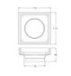 MN Tile Insert 115mm/75mm Outlet Electroplated Brushed Chrome