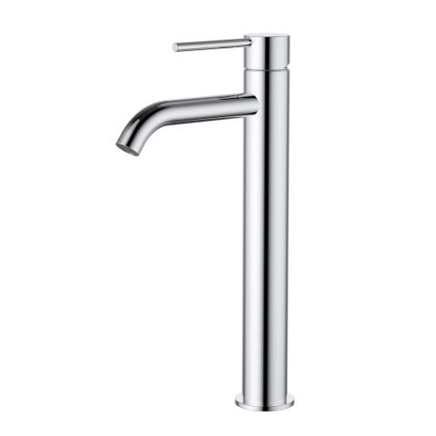 Star Mini High Rise Basin Mixer Curved Spout Electroplated Chrome