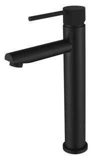 Star Mini High Rise Basin Mixer With Knurled Handle Electroplated Matt Black