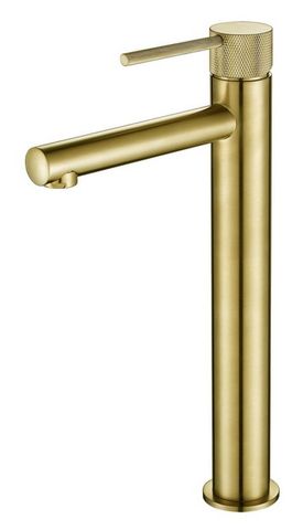 Star Mini High Rise Basin Mixer With Knurled Handle Pvd Brushed Bronze