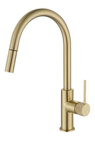 Star Mini Pull Out Kitchen Mixer With Knurled Handle Pvd Brushed Bronze