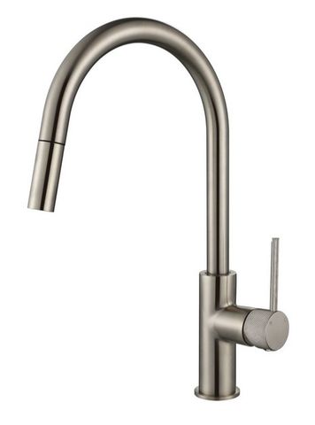 Star Mini Pull Out Kitchen Mixer With Knurled Handle Pvd Brushed Nickel