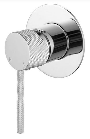 Star Mini Shower Mixer 80mm With Knurled Handle Electroplated Chrome