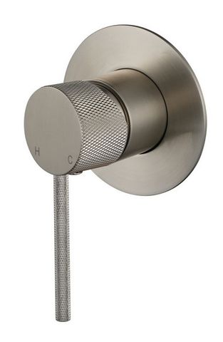 Star Mini Shower Mixer 80mm With Knurled Handle Pvd Brushed Nickel