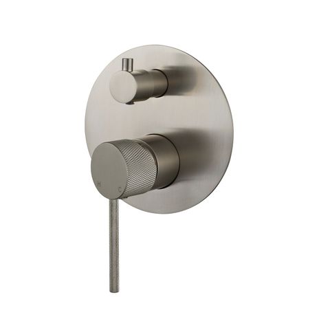 Star Mini Diverter Shower Mixer With Knurled Handle Pvd Brushed Nickel