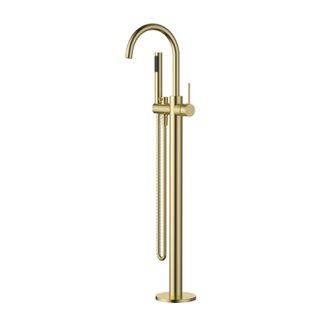 Star Mini Freestanding Bath Mixer With Handshower Pvd Brushed Bronze