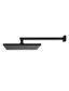 Square Wall Shower 300mm rose, 400mm arm  Matte Black