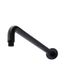 Round Wall Shower Curved Arm 400mm Matte Black