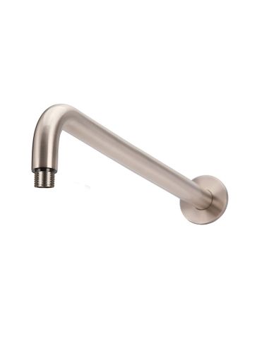 Round Wall Shower Curved Arm 400mm Champagne