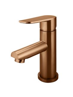 Round Basin Mixer - Paddle Handle Lustre Bronze