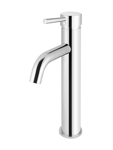 Round Tall Curved Basin Mixer  Chrome