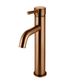 Round Tall Curved Basin Mixer  Lustre Bronze