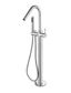 Round Freestanding Bath Spout and Hand Shower  Chrome