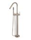 Round Freestanding Bath Spout and Hand Shower  Champagne