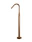 Round Freestanding Bath Spout and Hand Shower - Paddle Handle Lustre Bronze