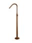 Round Freestanding Bath Spout and Hand Shower - Pinless Handle Lustre Bronze