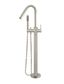 Round Freestanding Bath Spout and Hand Shower  Brushed Nickel