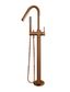 Round Freestanding Bath Spout and Hand Shower  Lustre Bronze