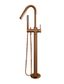 Round Freestanding Bath Spout and Hand Shower  Lustre Bronze