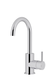 Round Gooseneck Basin Mixer Chrome