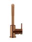 Round Gooseneck Basin Mixer Lustre Bronze