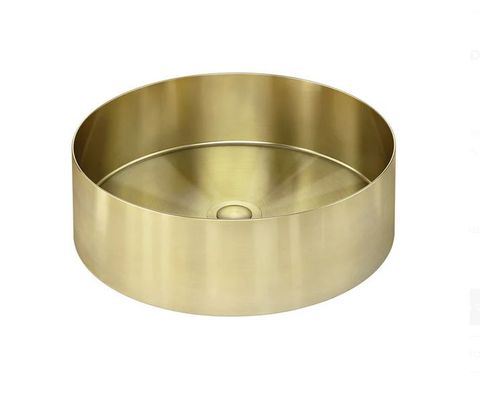 Steel Round Bathroom Basin 380 x 110 PVD Tiger Bronze