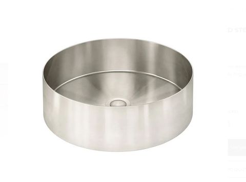 Steel Round Bathroom Basin 380 x 110 Brushed Nickel