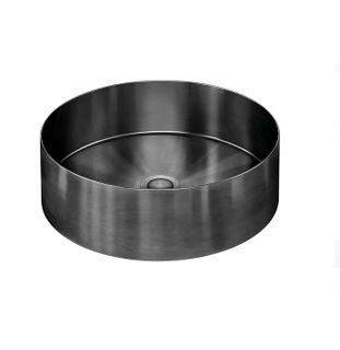 Steel Round Bathroom Basin 380 x 110 PVD Shadow