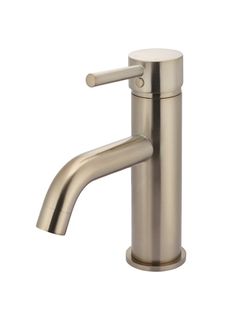 Round Basin Mixer Curved  Champagne