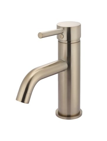 Round Basin Mixer Curved  Champagne