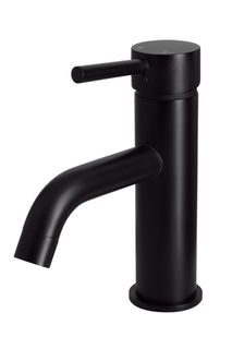 Round Basin Mixer Curved  Matte Black