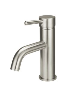 Round Basin Mixer Curved  Brushed Nickel