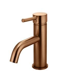 Round Basin Mixer Curved  Lustre Bronze