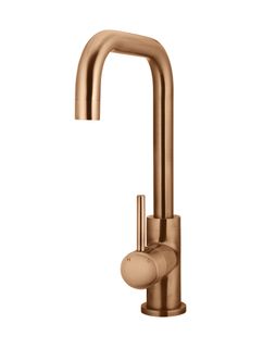 Round Kitchen Mixer Tap Curved  Lustre Bronze