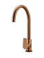 Round Kitchen Mixer Tap - Paddle Handle Lustre Bronze