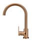 Round Kitchen Mixer Tap - Paddle Handle Lustre Bronze