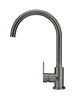 Round Gooseneck Kitchen Mixer Tap - Paddle Handle Shadow